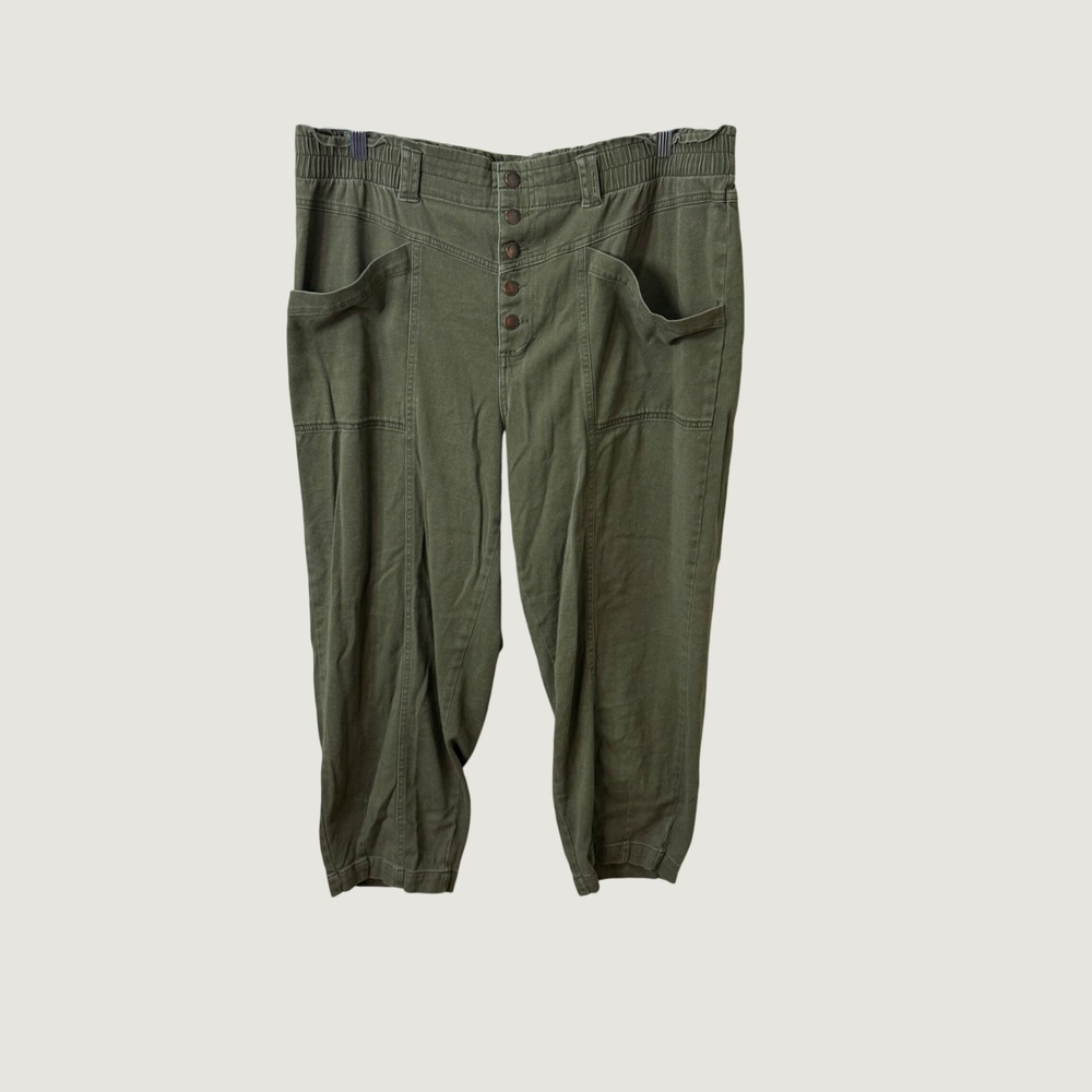 Knox Rose XXL Olive Green Utility Pants Button Fly Boho Relaxed Tapered Casual